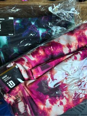 Bundle of 2 Ideology Leggings - Pink Tie-Dye Crop and Celestial 7/8, Size 3X
